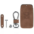 Renault 4-Tasten Smartkey Autoschlüssel (nur Keyless Go) Kunstleder Schlüsselhülle Wildlederoptik