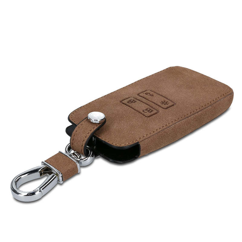 Renault 4-Tasten Smartkey Autoschlüssel (nur Keyless Go) Kunstleder Schlüsselhülle Wildlederoptik