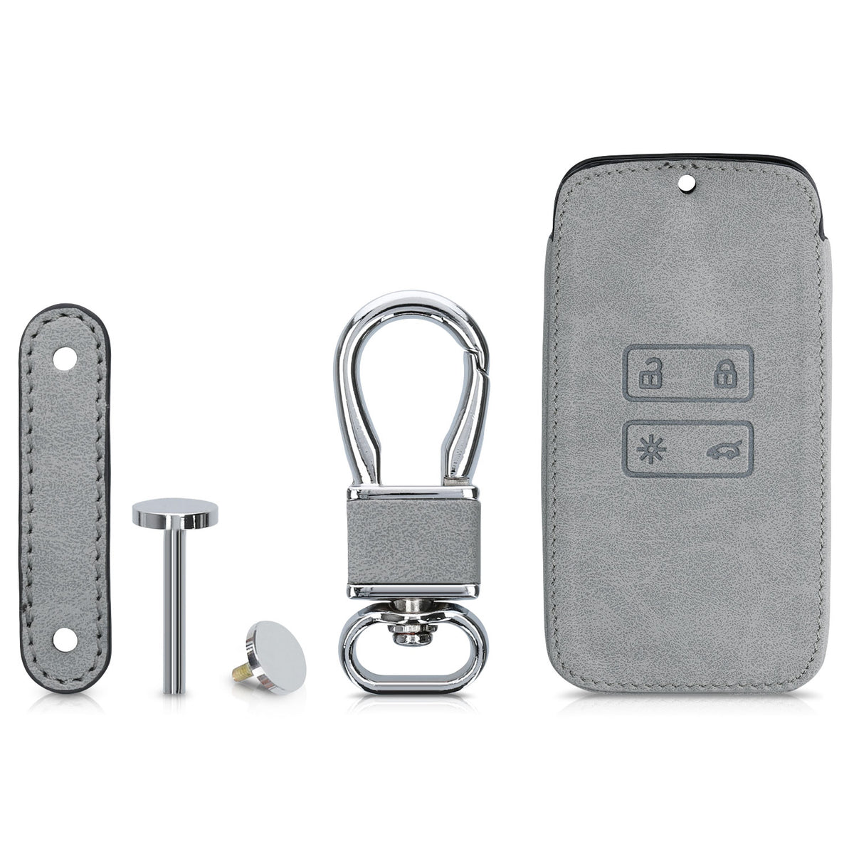 Renault 4-Tasten Smartkey Autoschlüssel (nur Keyless Go) Kunstleder Schlüsselhülle Wildlederoptik
