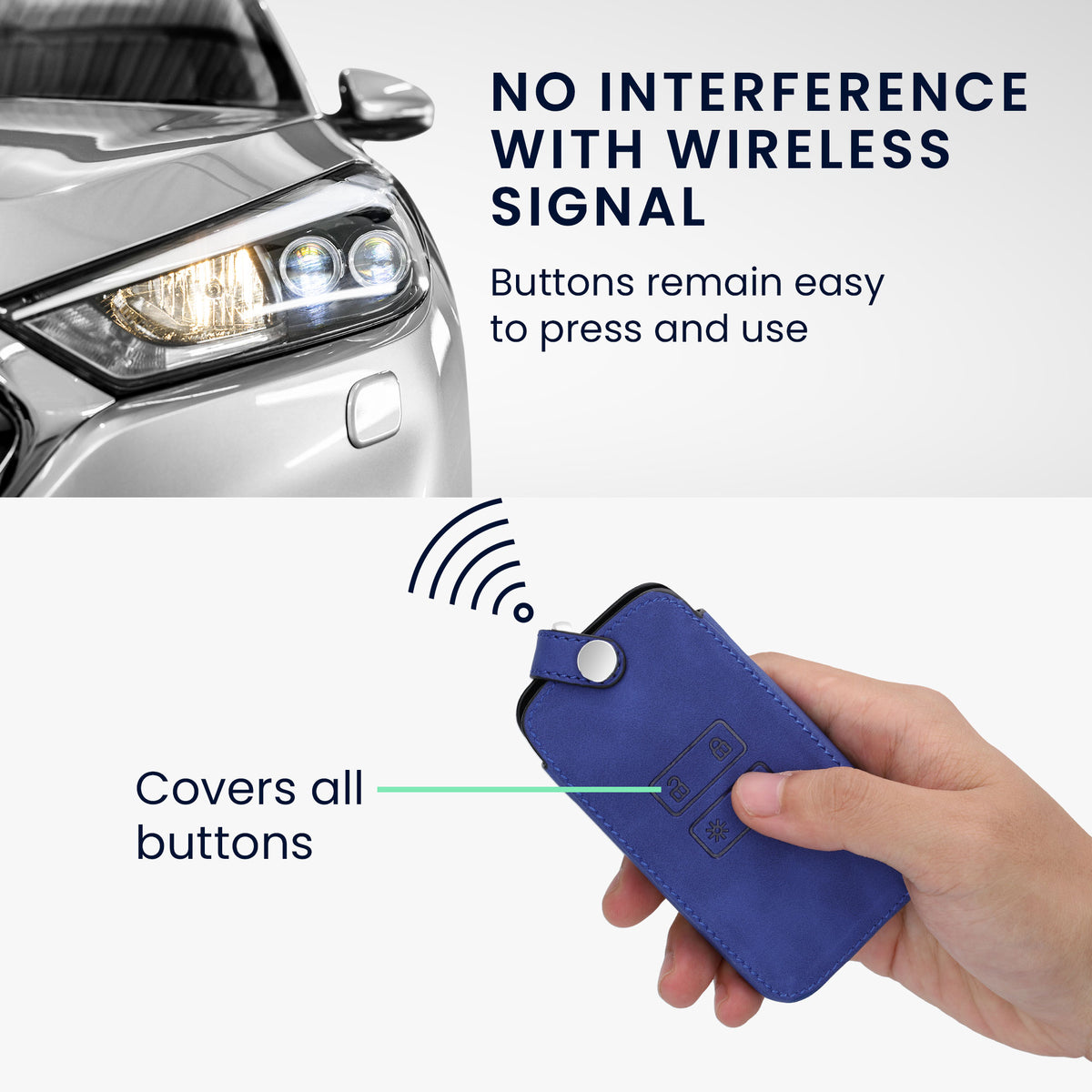 kwmobile Schlüsselhülle für Renault 4-Tasten Smartkey Autoschlüssel (nur Keyless Go) Hülle - Autoschlüssel Schlüssel Hülle - Schlüsselcover aus Kunstleder