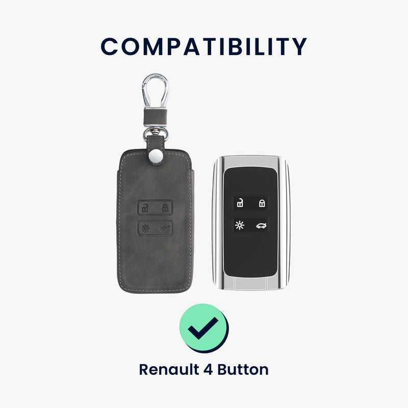 kwmobile Schlüsselhülle für Renault 4-Tasten Smartkey Autoschlüssel (nur Keyless Go) Hülle - Autoschlüssel Schlüssel Hülle - Schlüsselcover aus Kunstleder