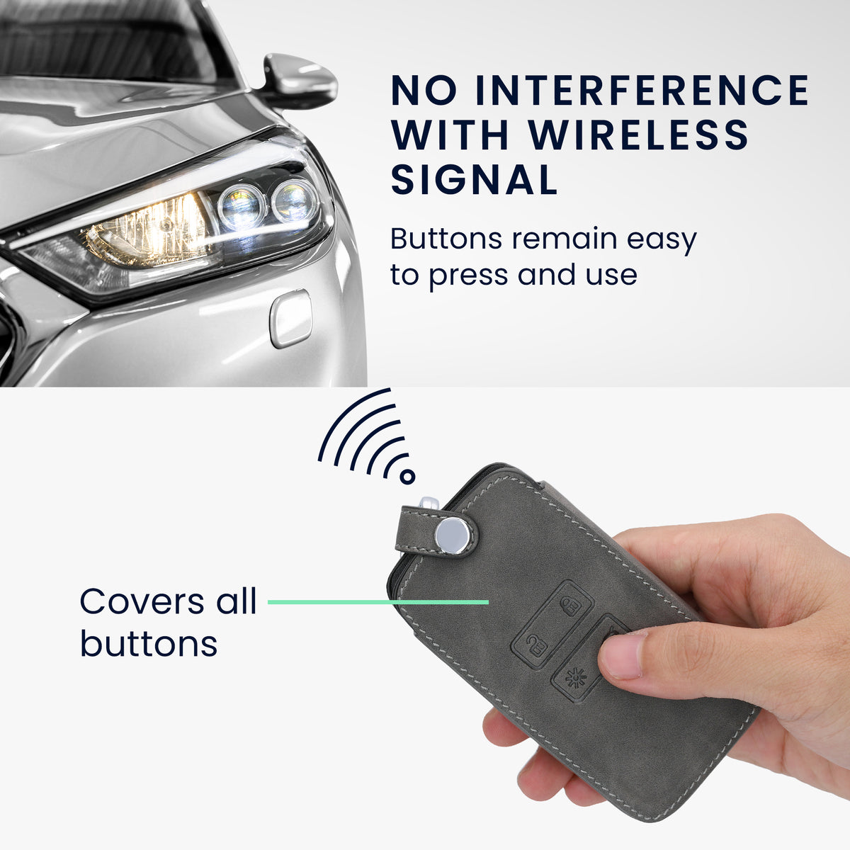 kwmobile Schlüsselhülle für Renault 4-Tasten Smartkey Autoschlüssel (nur Keyless Go) Hülle - Autoschlüssel Schlüssel Hülle - Schlüsselcover aus Kunstleder