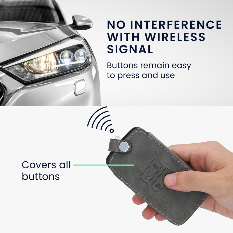 kwmobile Schlüsselhülle für Renault 4-Tasten Smartkey Autoschlüssel (nur Keyless Go) Hülle - Autoschlüssel Schlüssel Hülle - Schlüsselcover aus Kunstleder