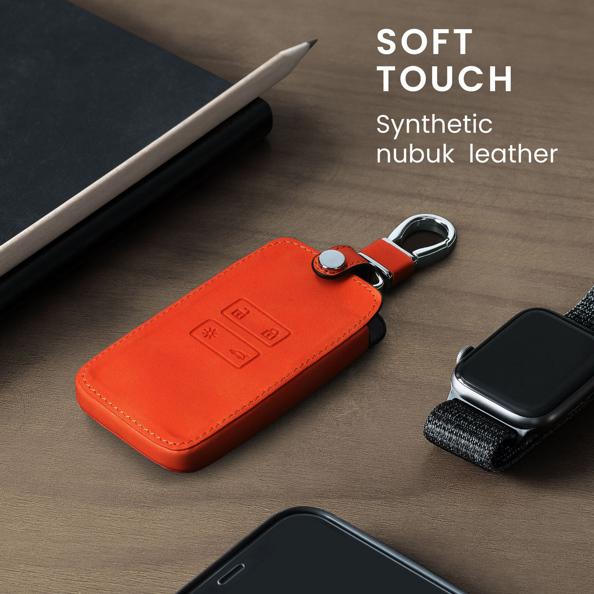 kwmobile Schlüsselhülle für Renault 4-Tasten Smartkey Autoschlüssel (nur Keyless Go) Hülle - Autoschlüssel Schlüssel Hülle - Schlüsselcover aus Kunstleder