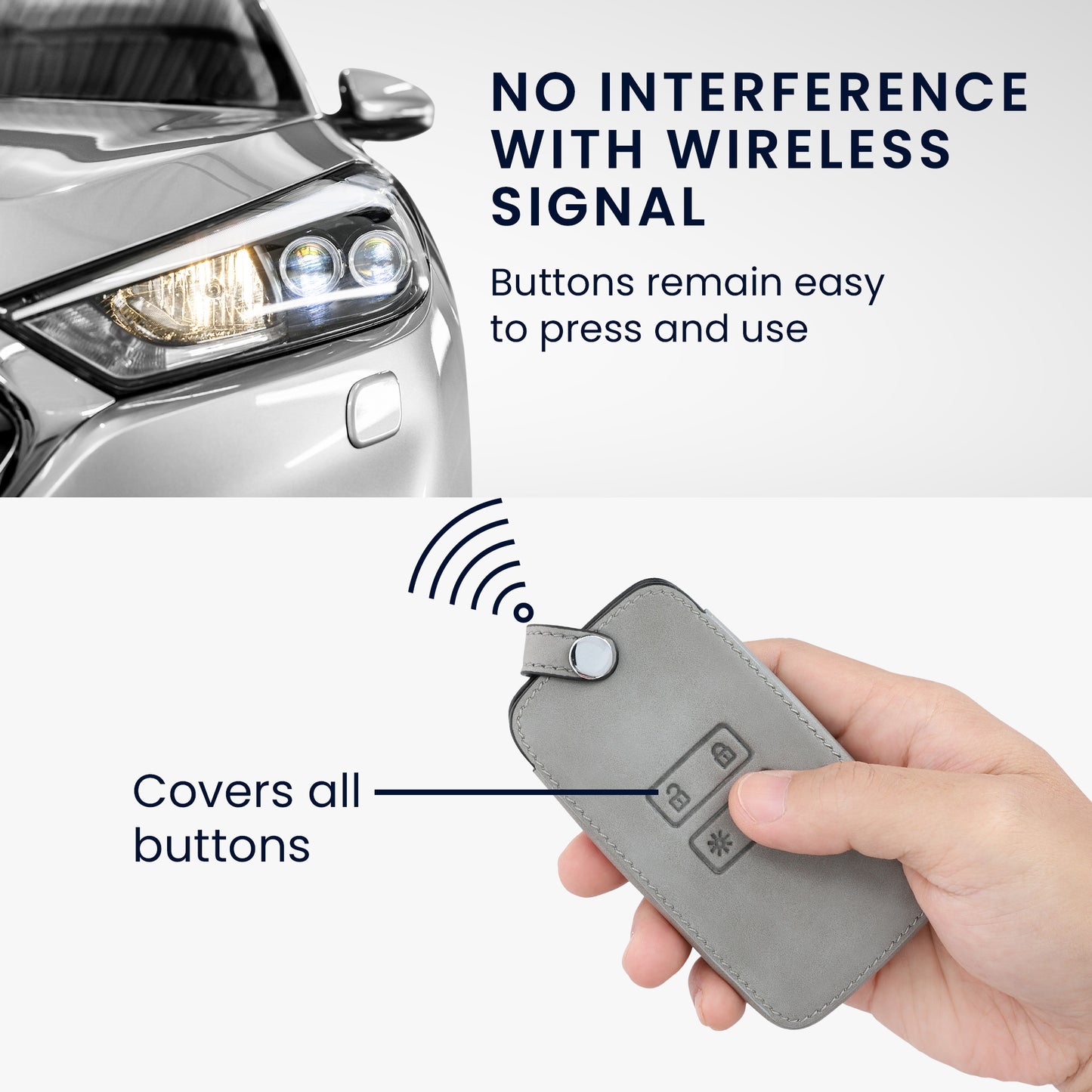 kwmobile Schlüsselhülle für Renault 4-Tasten Smartkey Autoschlüssel (nur Keyless Go) Hülle - Autoschlüssel Schlüssel Hülle aus Silikon - Schlüsselschutz Gehäuse aus Kunstleder