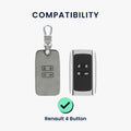 kwmobile Schlüsselhülle für Renault 4-Tasten Smartkey Autoschlüssel (nur Keyless Go) Hülle - Autoschlüssel Schlüssel Hülle aus Silikon - Schlüsselschutz Gehäuse aus Kunstleder