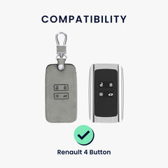 Renault 4-Tasten Smartkey (nur Keyless Go) Autoschlüssel Kunstleder Silikon Schlüsselhülle