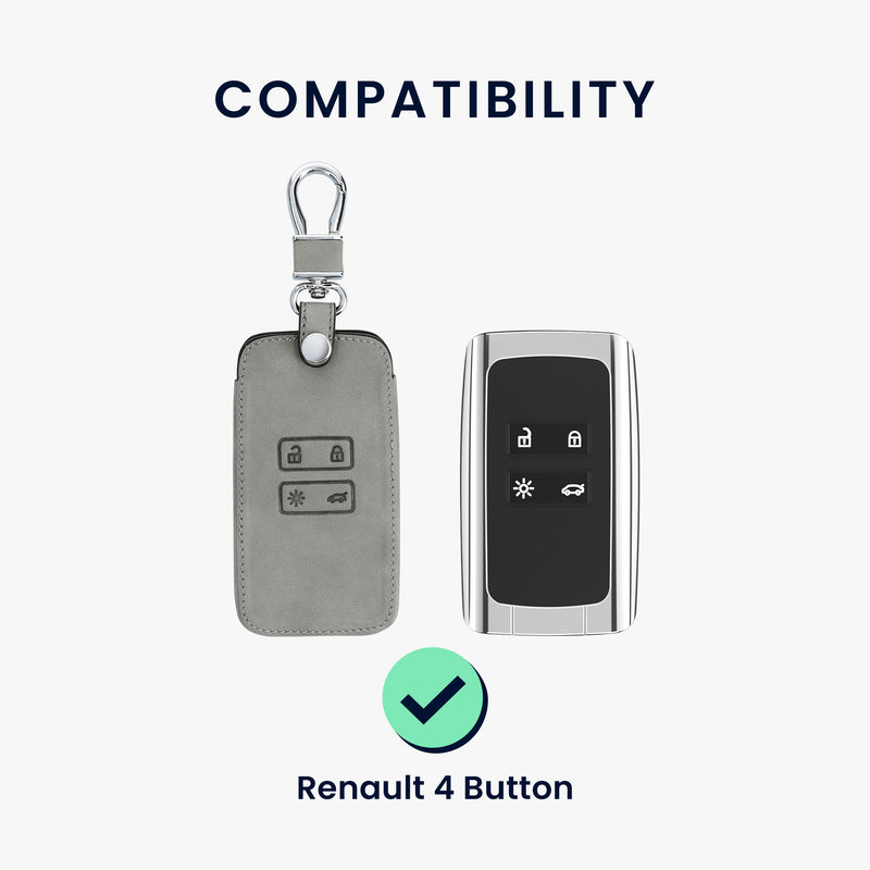 kwmobile Schlüsselhülle für Renault 4-Tasten Smartkey Autoschlüssel (nur Keyless Go) Hülle - Autoschlüssel Schlüssel Hülle aus Silikon - Schlüsselschutz Gehäuse aus Kunstleder