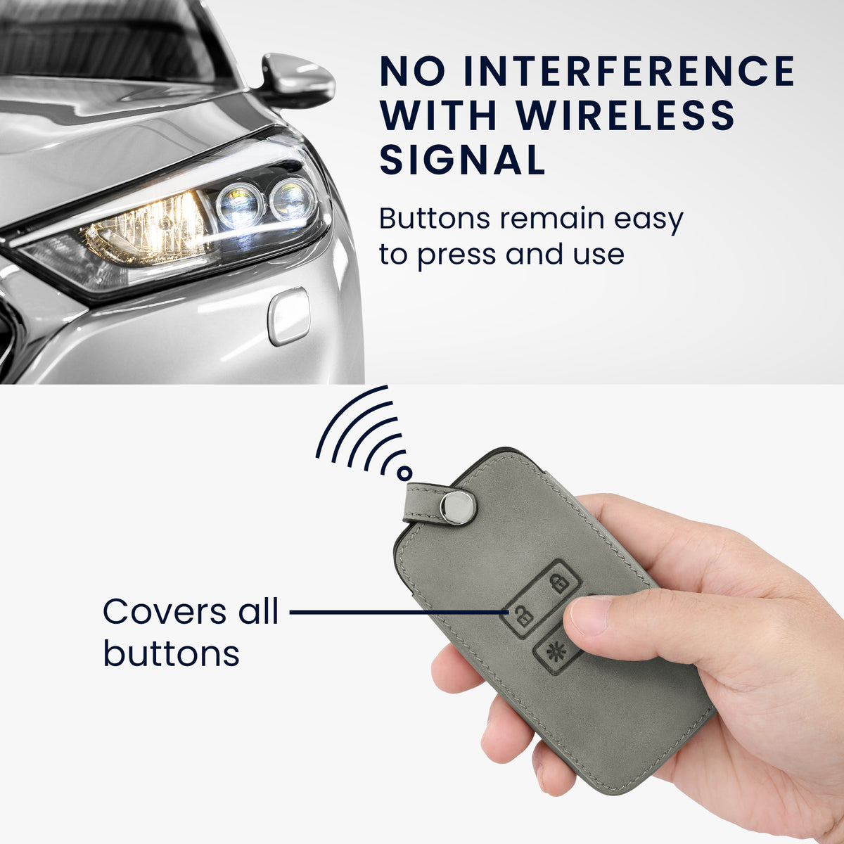 kwmobile Schlüsselhülle für Renault 4-Tasten Smartkey Autoschlüssel (nur Keyless Go) Hülle - Autoschlüssel Schlüssel Hülle aus Silikon - Schlüsselschutz Gehäuse aus Kunstleder