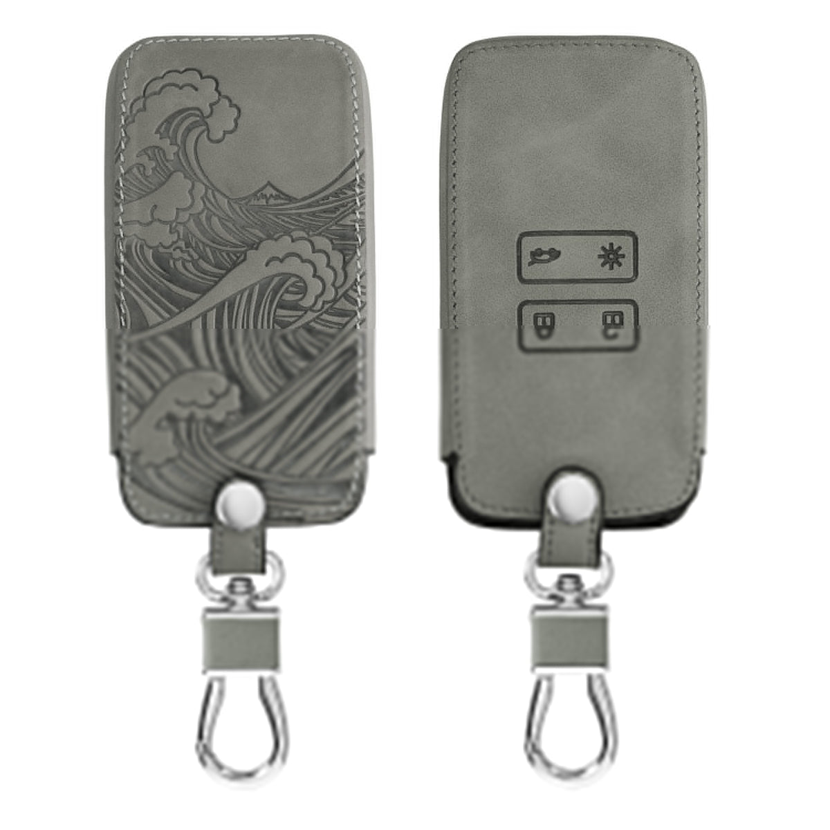 kwmobile Schlüsselhülle für Renault 4-Tasten Smartkey Autoschlüssel (nur Keyless Go) Hülle - Autoschlüssel Schlüssel Hülle aus Silikon - Schlüsselschutz Gehäuse aus Kunstleder