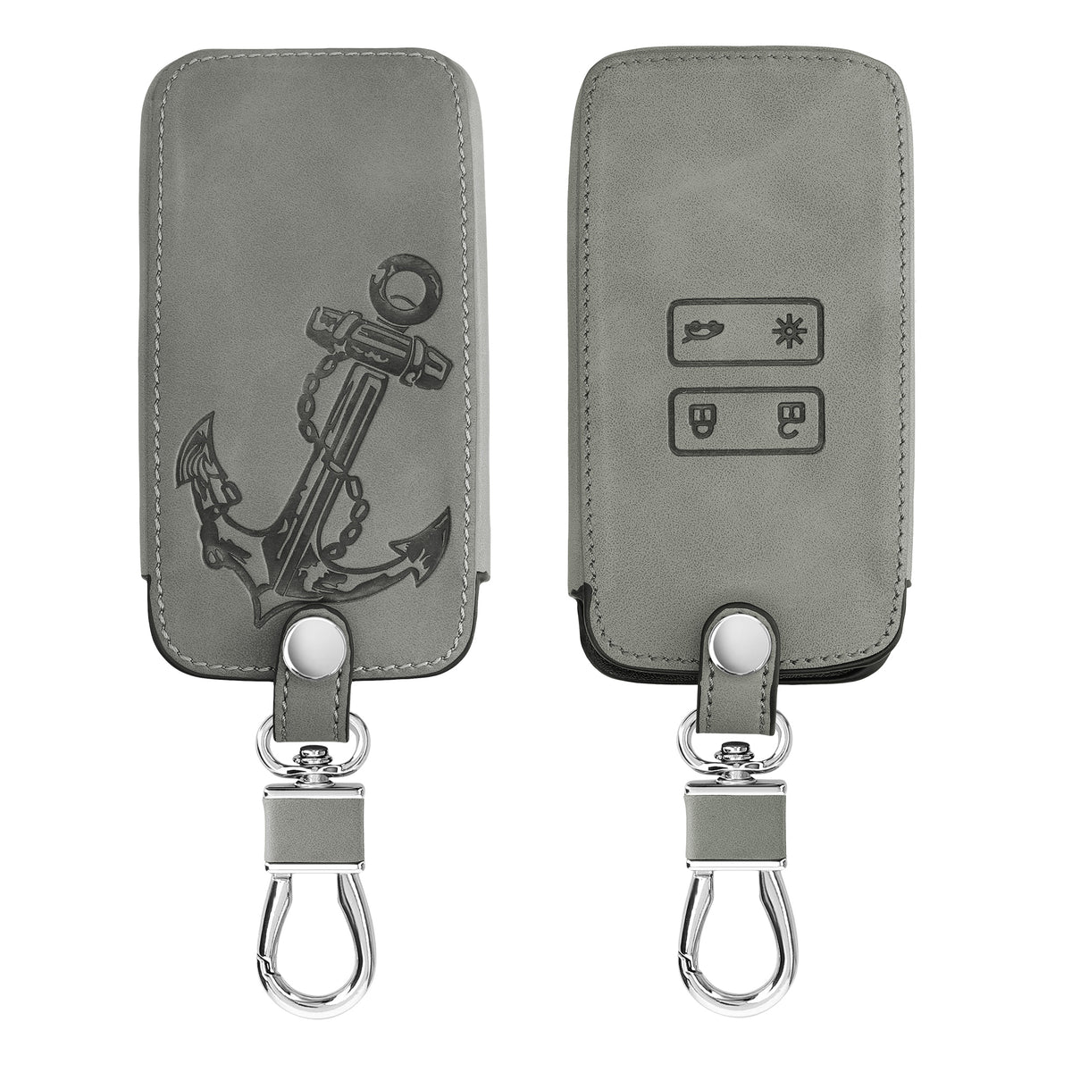 kwmobile Schlüsselhülle für Renault 4-Tasten Smartkey Autoschlüssel (nur Keyless Go) Hülle - Autoschlüssel Schlüssel Hülle aus Silikon - Schlüsselschutz Gehäuse aus Kunstleder