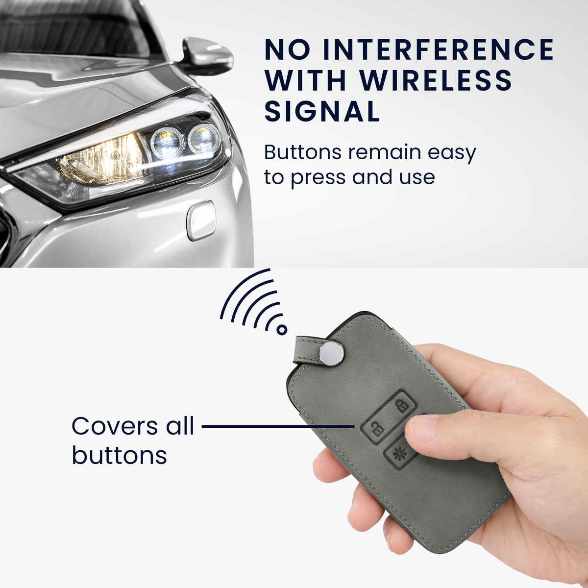 kwmobile Schlüsselhülle für Renault 4-Tasten Smartkey Autoschlüssel (nur Keyless Go) Hülle - Autoschlüssel Schlüssel Hülle aus Silikon - Schlüsselschutz Gehäuse aus Kunstleder