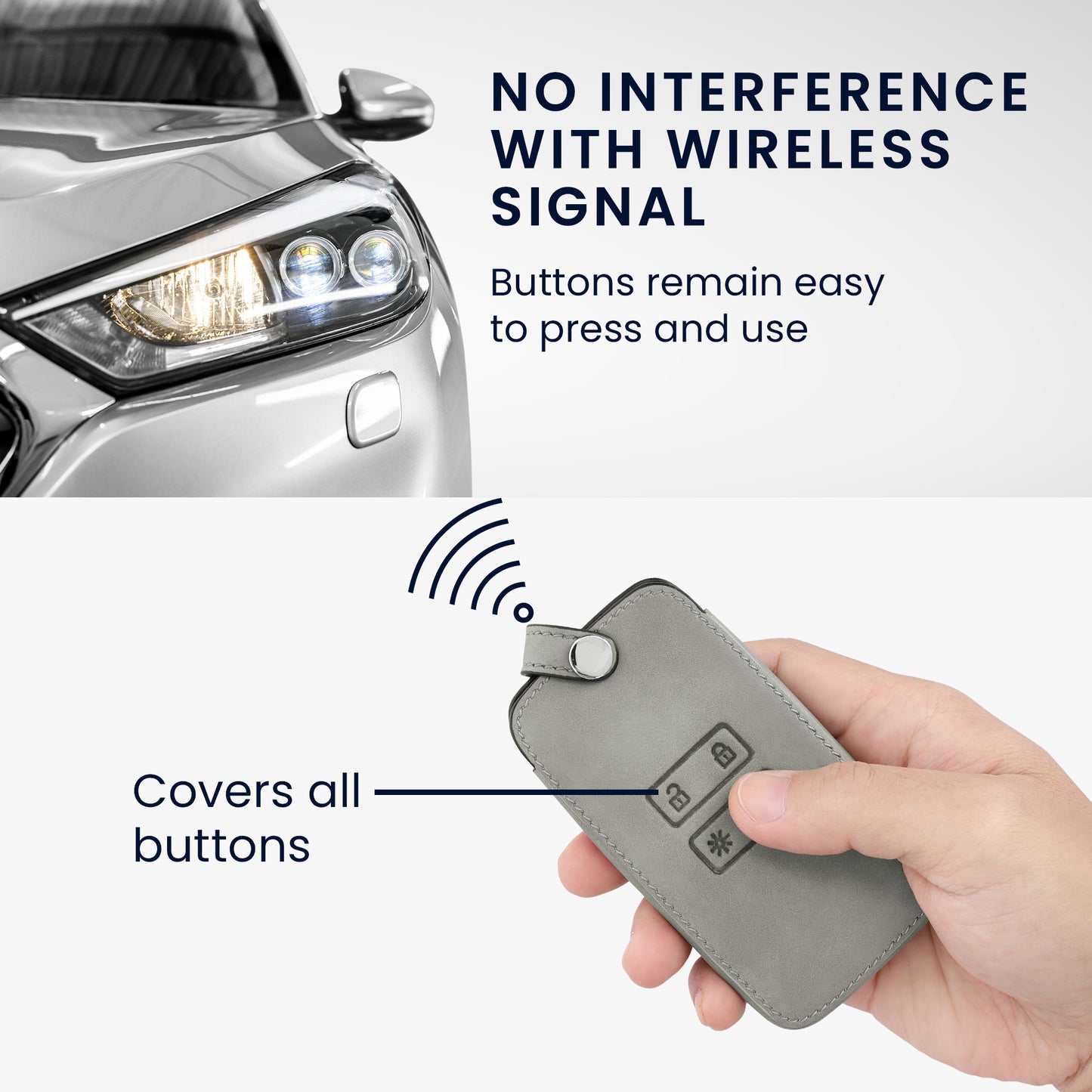 kwmobile Schlüsselhülle für Renault 4-Tasten Smartkey Autoschlüssel (nur Keyless Go) Hülle - Autoschlüssel Schlüssel Hülle aus Silikon - Schlüsselschutz Gehäuse aus Kunstleder