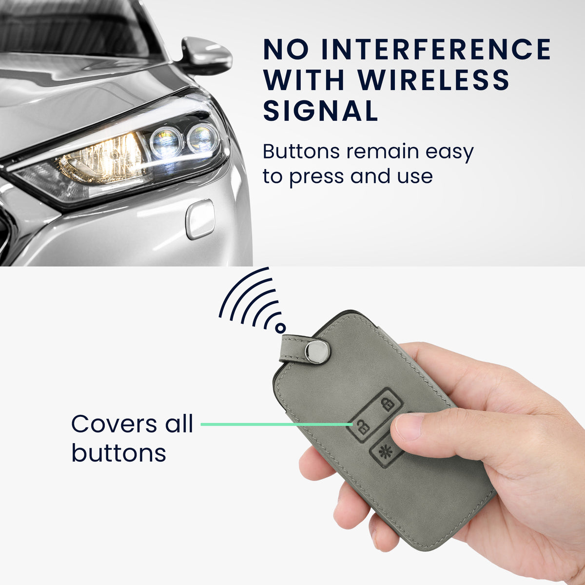 kwmobile Schlüsselhülle für Renault 4-Tasten Smartkey Autoschlüssel (nur Keyless Go) Hülle - Autoschlüssel Schlüssel Hülle aus Silikon - Schlüsselschutz Gehäuse aus Kunstleder
