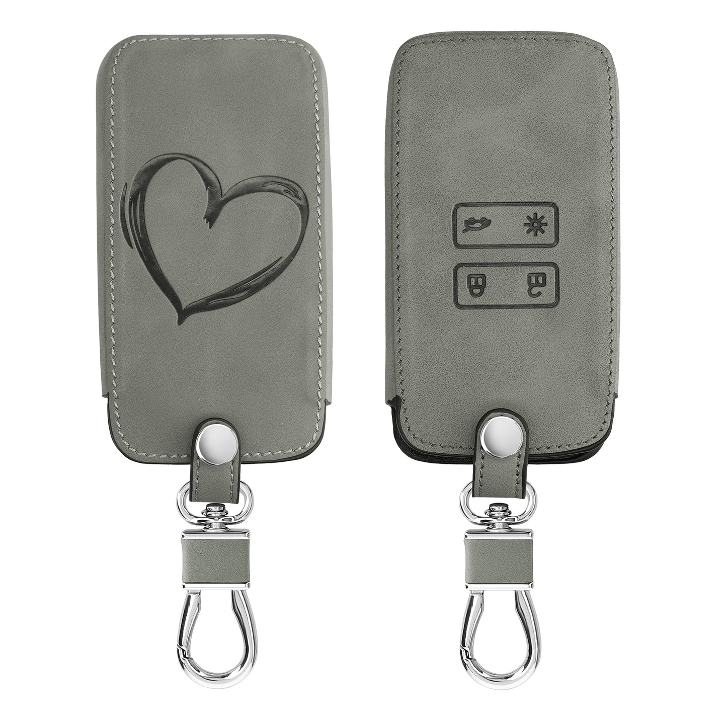 kwmobile Schlüsselhülle für Renault 4-Tasten Smartkey Autoschlüssel (nur Keyless Go) Hülle - Autoschlüssel Schlüssel Hülle aus Silikon - Schlüsselschutz Gehäuse aus Kunstleder