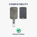 Renault 4-Tasten Autoschlüssel Karte (nur Keyless Go) Kunstleder Silikon Schlüsselhülle