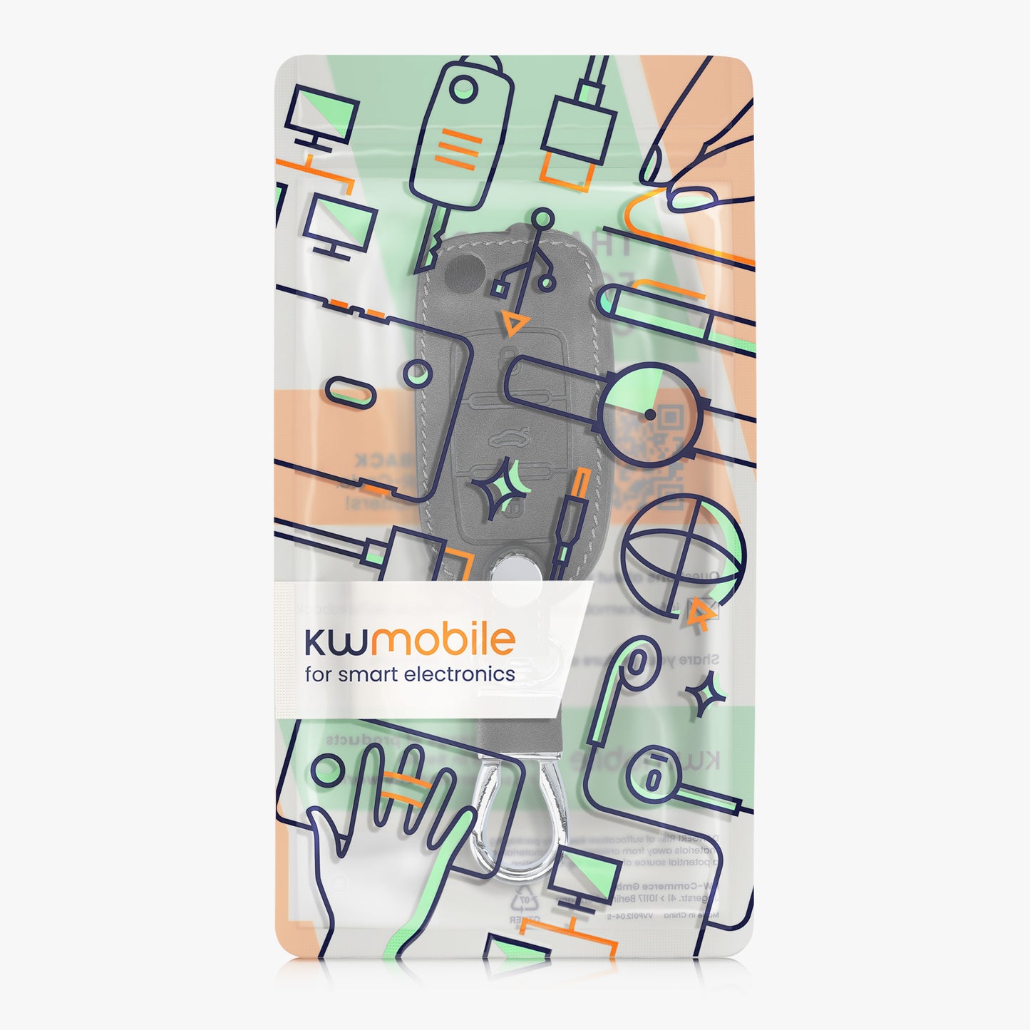 kwmobile Schlüsselhülle für VW Skoda Seat 3-Tasten Autoschlüssel Hülle - Autoschlüssel Schlüssel Hülle - Schlüsselcover aus Kunstleder