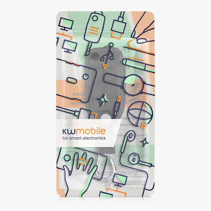kwmobile Schlüsselhülle für VW Skoda Seat 3-Tasten Autoschlüssel Hülle - Autoschlüssel Schlüssel Hülle - Schlüsselcover aus Kunstleder