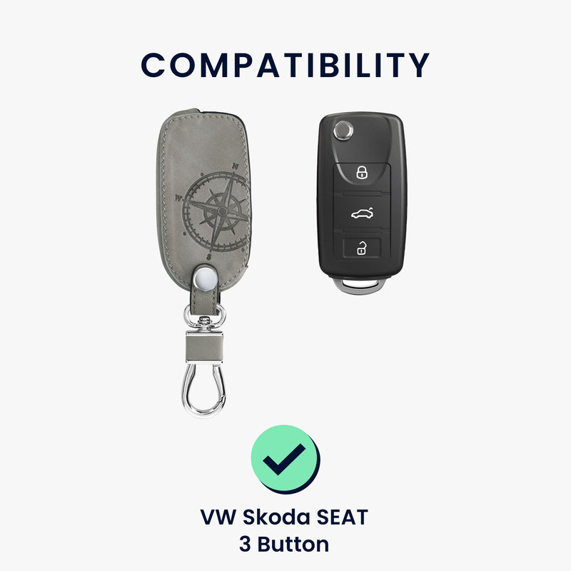 VW Skoda Seat 3-Tasten Autoschlüssel Kunstleder Silikon Schlüsselhülle