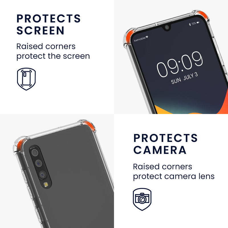 kwmobile Necklace Case kompatibel mit Samsung Galaxy A50 Hülle - Silikon Cover mit Handykette - Band Handyhülle