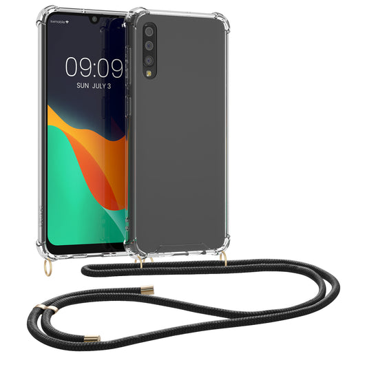 kwmobile Necklace Case kompatibel mit Samsung Galaxy A50 Hülle - Silikon Cover mit Handykette - Band Handyhülle