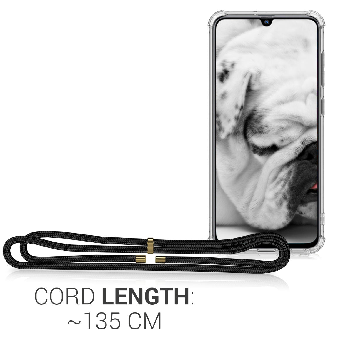 kwmobile Necklace Case kompatibel mit Samsung Galaxy A70 Hülle - Silikon Cover mit Handykette - Band Handyhülle