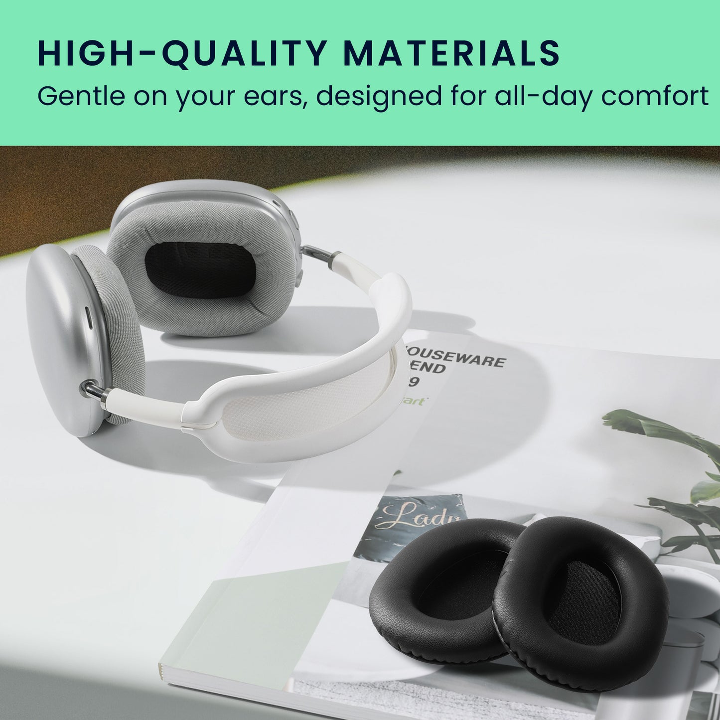 kwmobile Ohr Polster für Sony WH-CH700N Ohrpolster - Ersatz Ohrpolster - Kopfhörer Ersatzteile - Kopfhörer Ersatzpolster für Over Ear Headphones