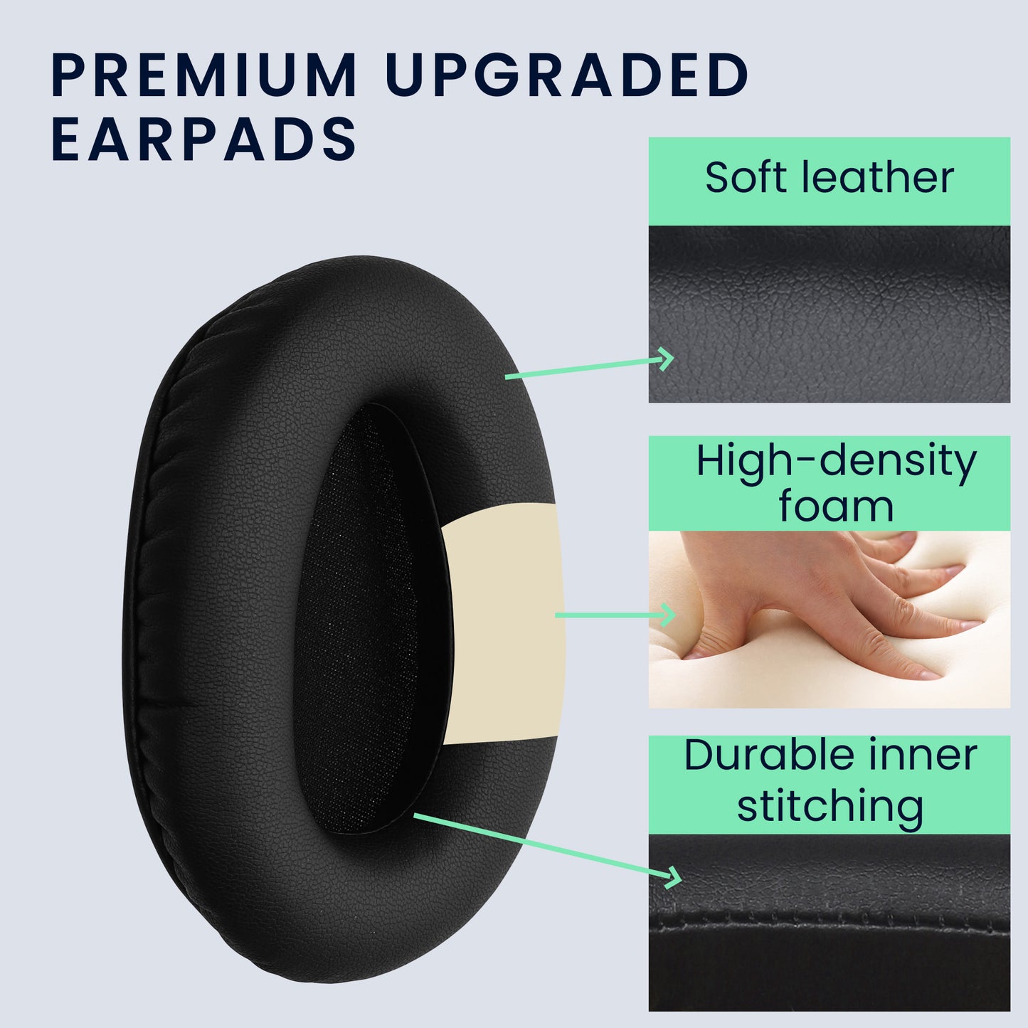 kwmobile Ohr Polster für Sony WH-CH700N Ohrpolster - Ersatz Ohrpolster - Kopfhörer Ersatzteile - Kopfhörer Ersatzpolster für Over Ear Headphones
