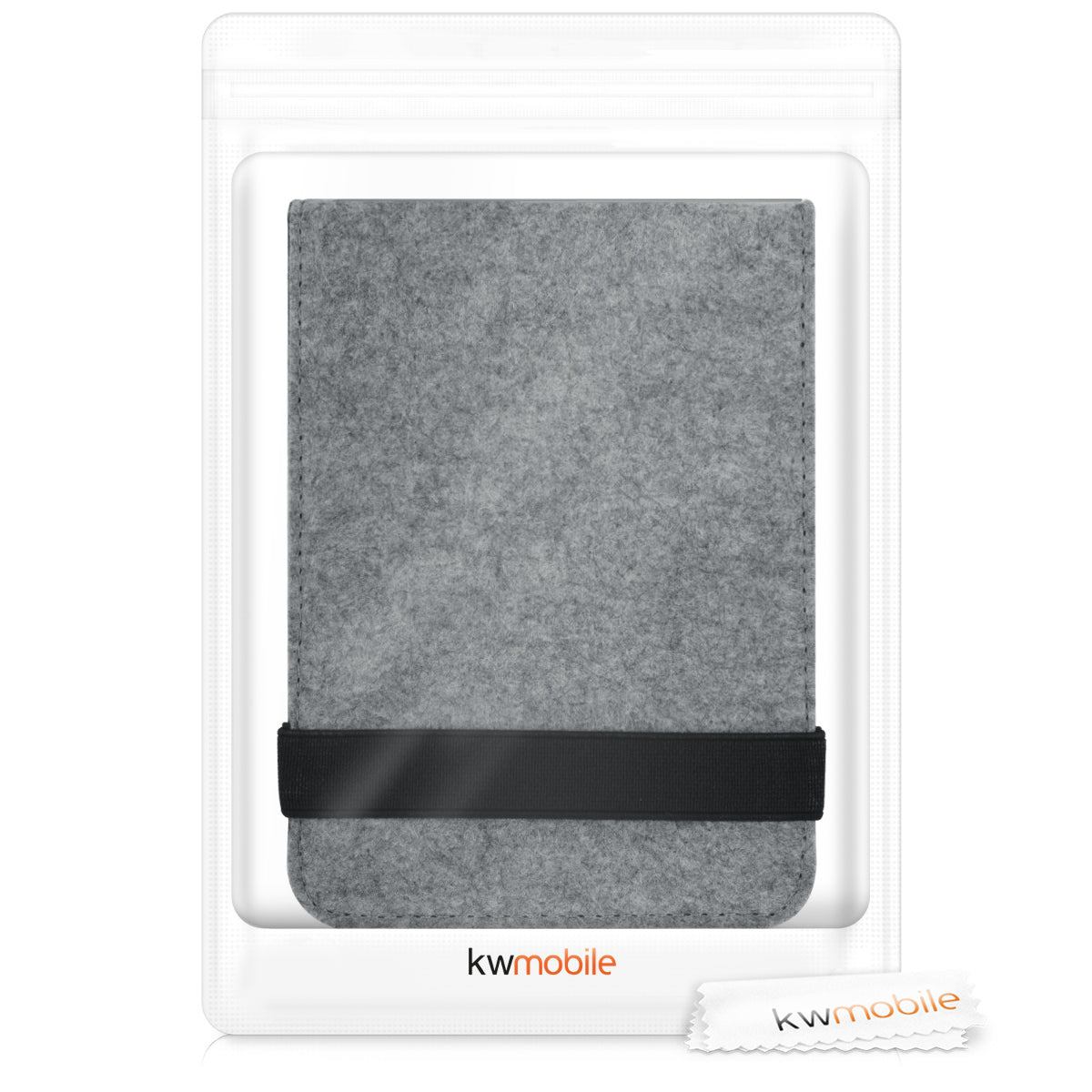 Tolino Vision 1 / 2 / 3 / 4 HD eReader Hülle mit Schlaufe und Ständer Filz Hellgrau