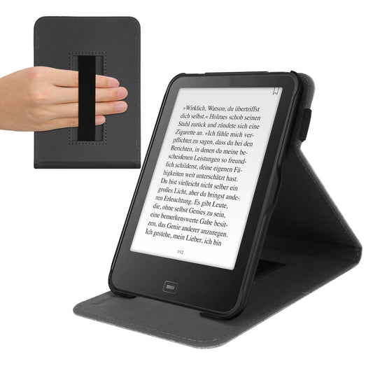 kwmobile Hülle kompatibel mit Tolino Vision 1 / 2 / 3 / 4 HD - Schlaufe Ständer - e-Reader Schutzhülle