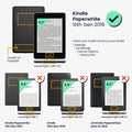 kwmobile Schutzhülle für Amazon Kindle Paperwhite (10. Gen - 2018) Hülle - eReader Case aus Kunstleder mit Auto Sleep Funktion