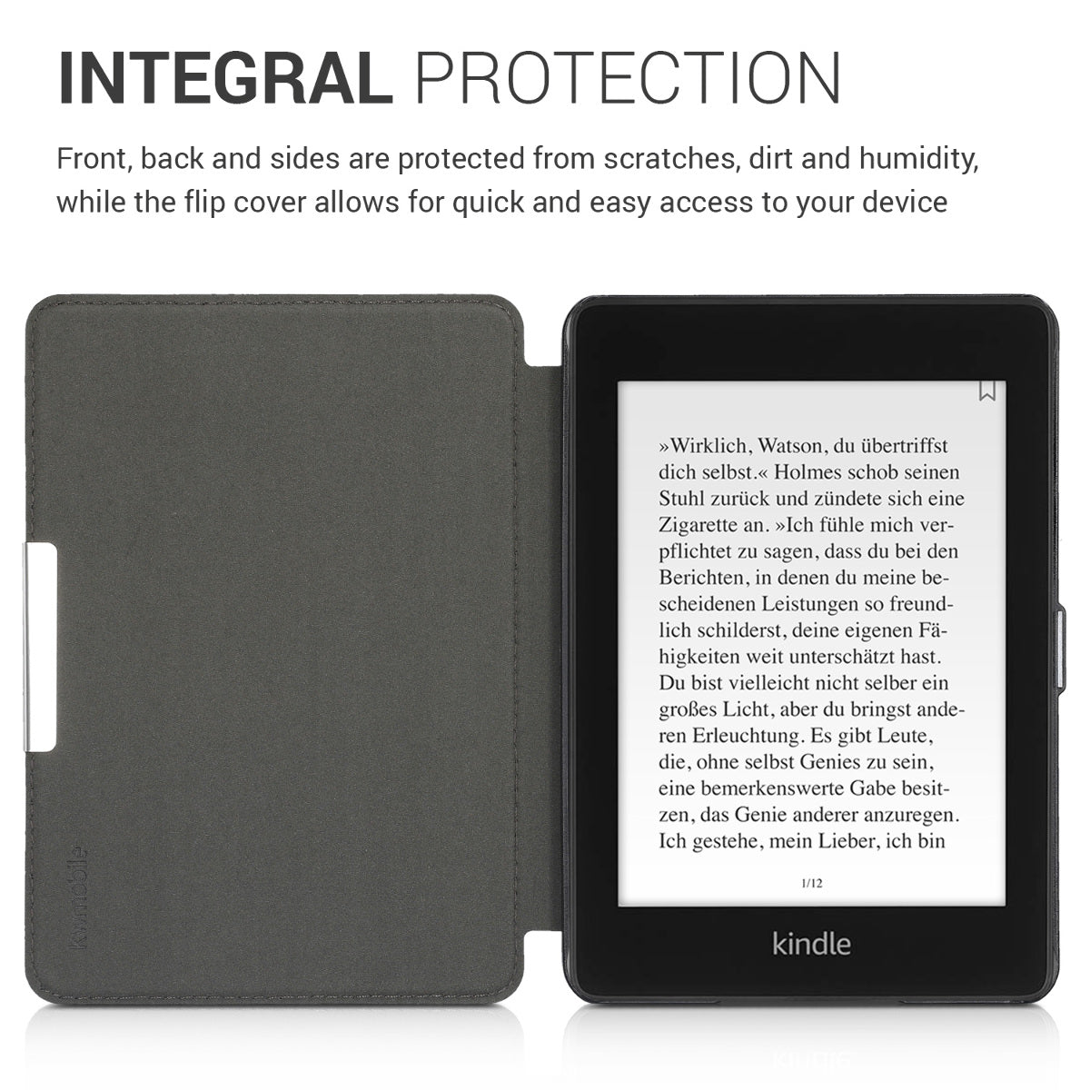 kwmobile Schutzhülle für Amazon Kindle Paperwhite (10. Gen - 2018) Hülle - eReader Case aus Kunstleder mit Auto Sleep Funktion