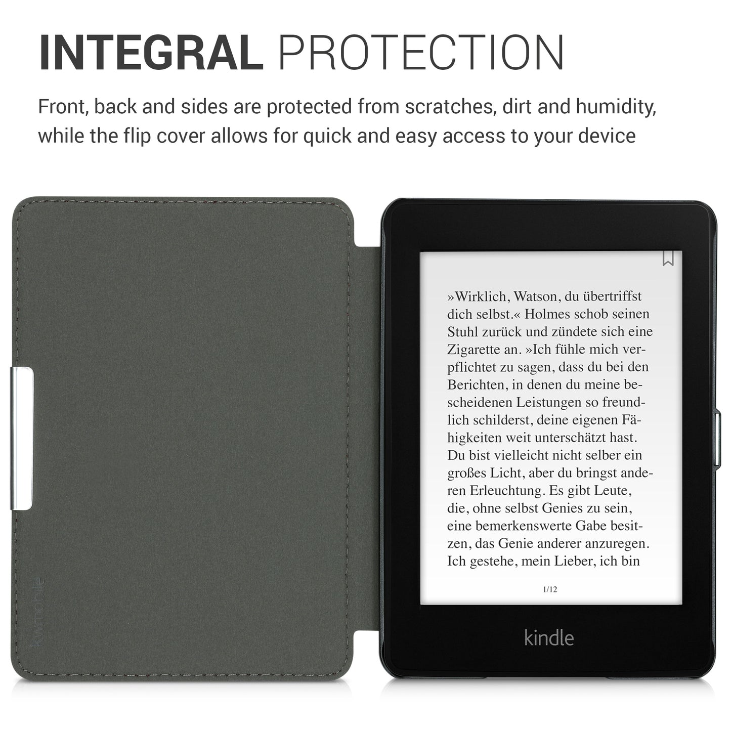 kwmobile Schutzhülle für Amazon Kindle Paperwhite (10. Gen - 2018) Hülle - eReader Case aus Kunstleder mit Auto Sleep Funktion