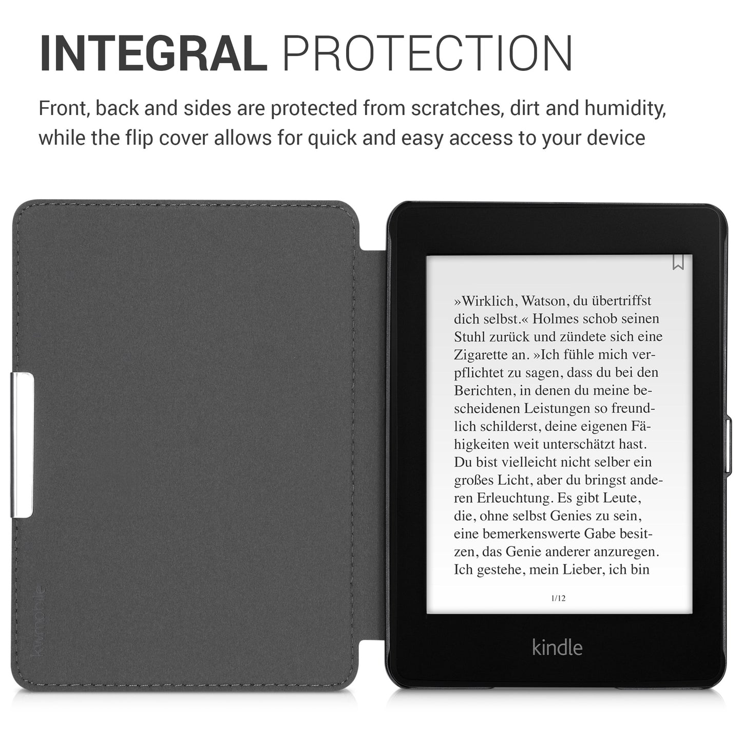 kwmobile Schutzhülle für Amazon Kindle Paperwhite (10. Gen - 2018) Hülle - eReader Case aus Kunstleder mit Auto Sleep Funktion