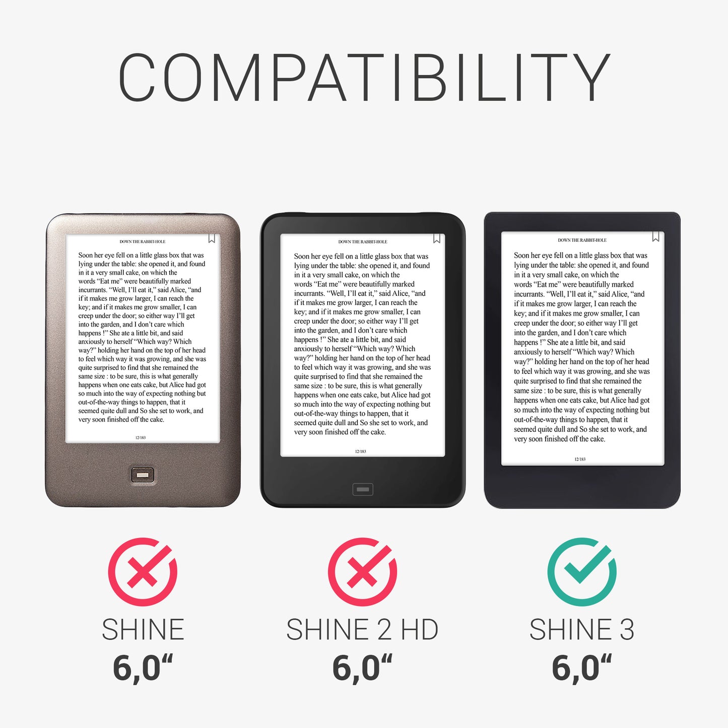 kwmobile Schutzhülle für Tolino Shine 3 Hülle - eReader Case aus Kunstleder mit Auto Sleep Funktion