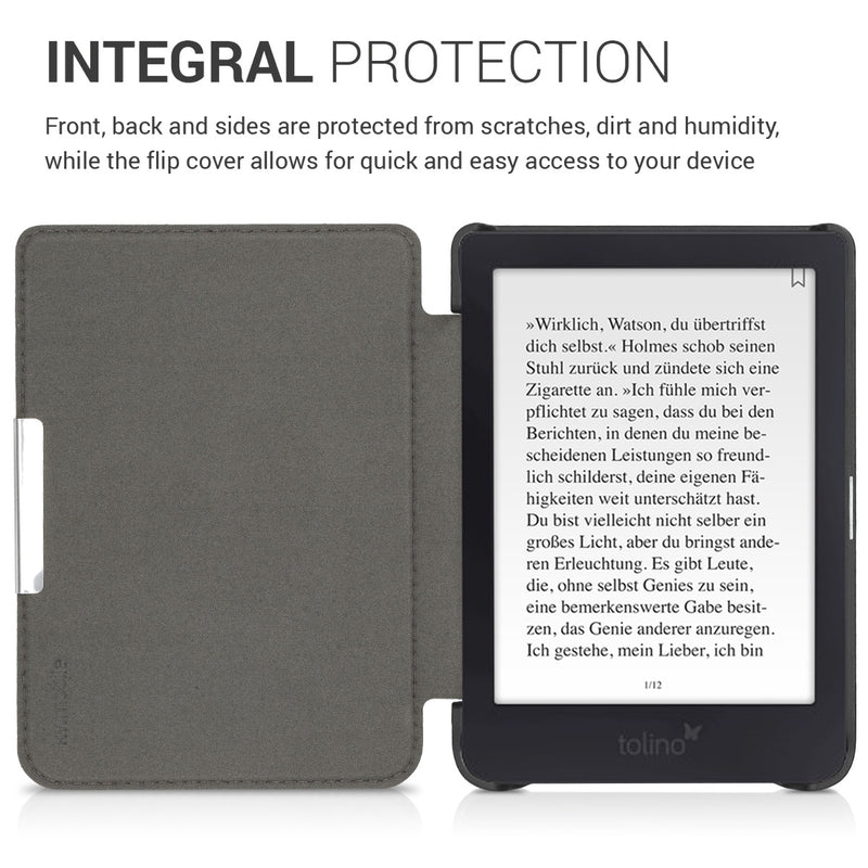 kwmobile Schutzhülle für Tolino Shine 3 Hülle - eReader Case aus Kunstleder mit Auto Sleep Funktion