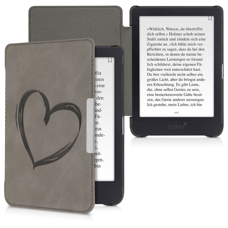 kwmobile Schutzhülle für Tolino Shine 3 Hülle - eReader Case aus Kunstleder mit Auto Sleep Funktion