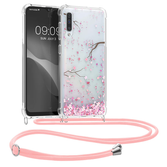 kwmobile Necklace Case kompatibel mit Samsung Galaxy A50 Hülle - Silikon Cover mit Handykette