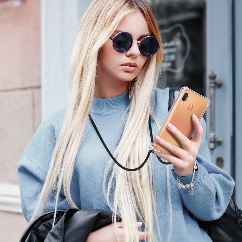 kwmobile Necklace Case kompatibel mit Samsung Galaxy A40 Hülle - Silikon Cover mit Handykette
