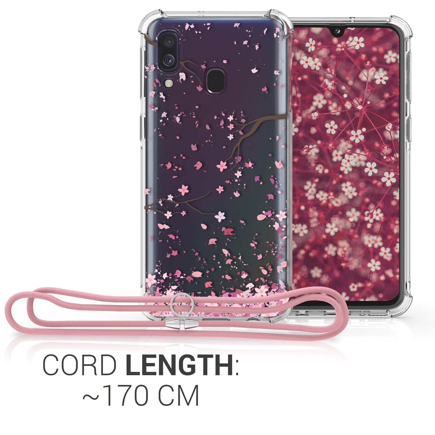 kwmobile Necklace Case kompatibel mit Samsung Galaxy A40 Hülle - Silikon Cover mit Handykette