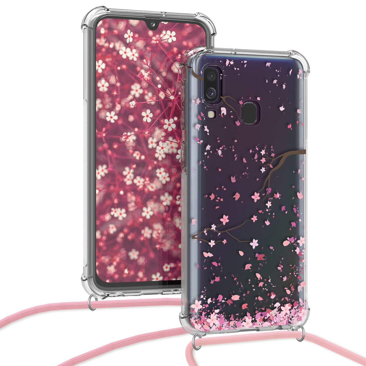 kwmobile Necklace Case kompatibel mit Samsung Galaxy A40 Hülle - Silikon Cover mit Handykette
