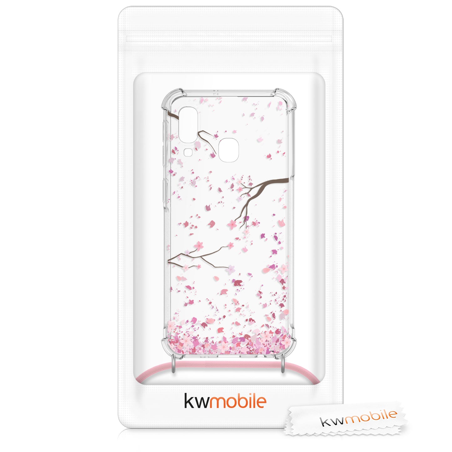 kwmobile Necklace Case kompatibel mit Samsung Galaxy A40 Hülle - Silikon Cover mit Handykette