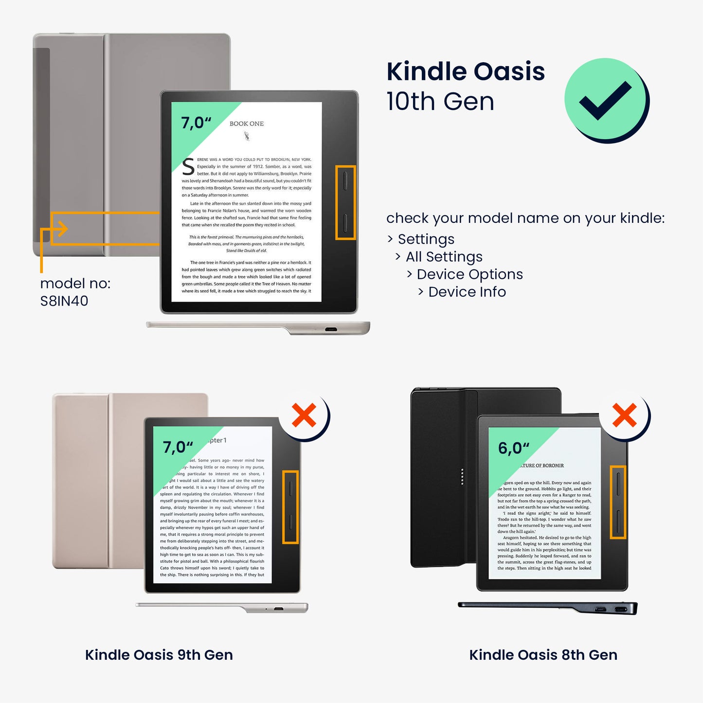 kwmobile Hülle kompatibel mit Amazon Kindle Oasis 10. Generation Hülle - Case mit Schlaufe und Ständer