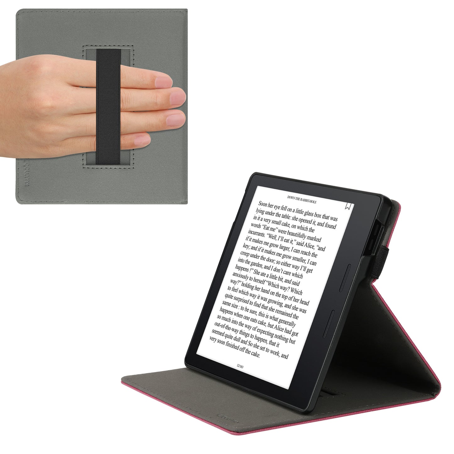 kwmobile Hülle kompatibel mit Amazon Kindle Oasis 10. Generation Hülle - Case mit Schlaufe und Ständer
