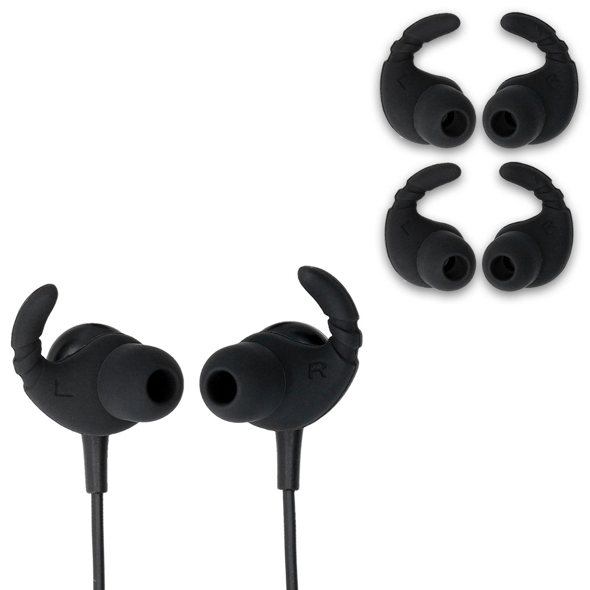 Universal Silikonhülle mit Haken für In-Ear Kopfhörer / Ohrstöpsel