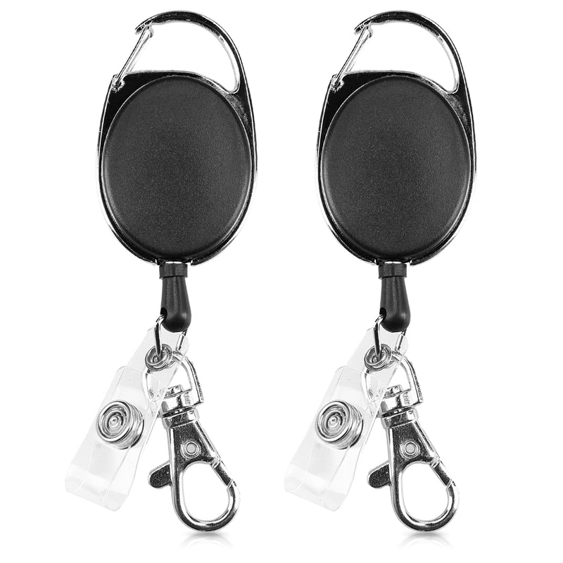 kwmobile Schlüssel Jojo mit Ausweis Clip - Schlüsselanhänger ausziehbar - Kartenhalter Karabiner Anhänger