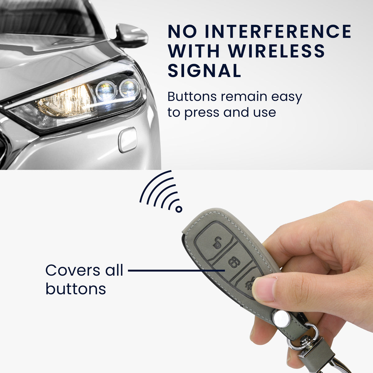 Ford 3-Tasten Autoschlüssel Keyless Go Kunstleder Silikon Schlüsselhülle