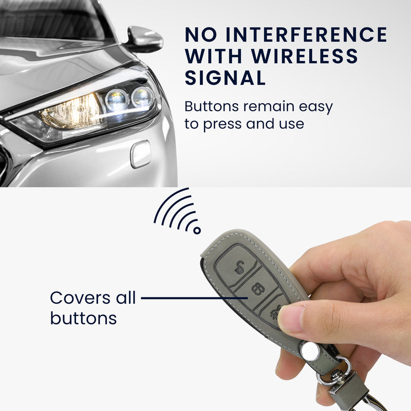 Ford 3-Tasten Autoschlüssel Keyless Go Kunstleder Silikon Schlüsselhülle