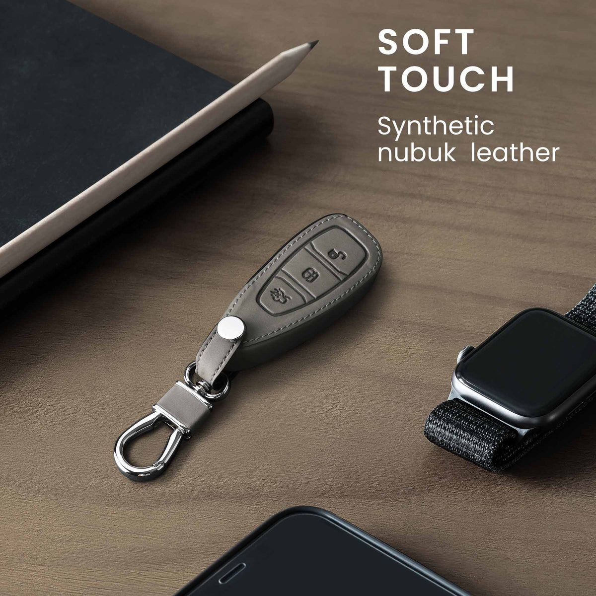 Ford 3-Tasten Autoschlüssel Keyless Go Kunstleder Silikon Schlüsselhülle