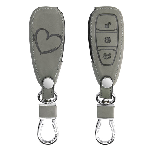 kwmobile Schlüsselhülle für Ford 3-Tasten Autoschlüssel Keyless Go Hülle - Autoschlüssel Schlüssel Hülle aus Silikon - Schlüsselschutz Gehäuse aus Kunstleder